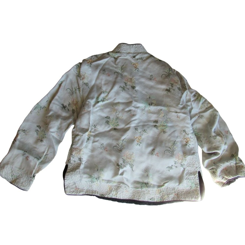 Reversible Asian Oriental Silk Jacket with Pockets Size Womens Small - Picture 2 of 8